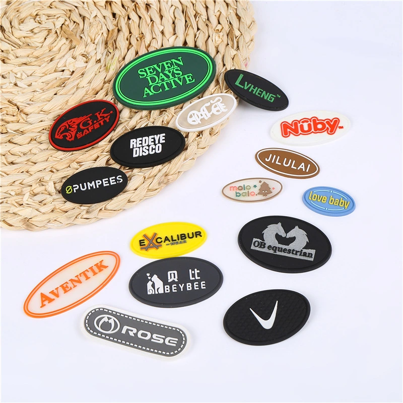 Customized Logo H-Quality 3D Embossed Screen Printing Rubber Silicone Heat Transfer Labels for Clothing